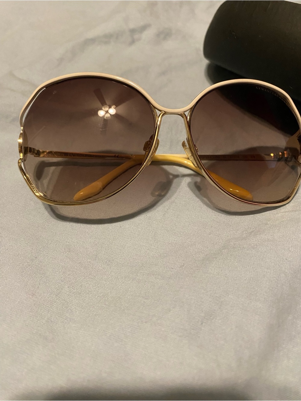 Armani Exchange Gold Frame Brown Gradient Women's Sunglasses